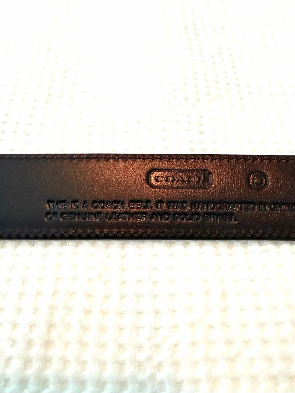 Coach Women’s Red Leather Belt with Brass Buckle size Medium